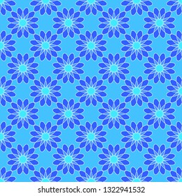Floral seamless pattern on the light blue background