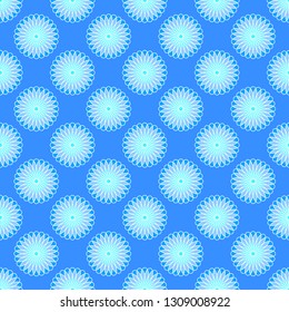 Floral seamless pattern on the navy blue background