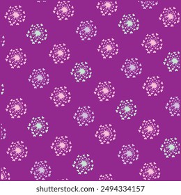 Floral Seamless Pattern on Purple