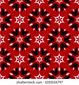 Floral seamless pattern on red background. Background for wallpapers, textile and fabrics