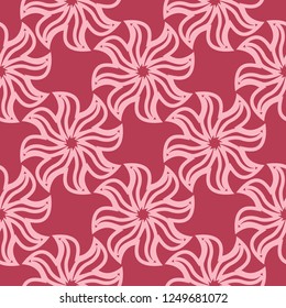 Floral seamless pattern on red background