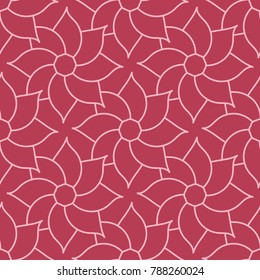 Floral seamless pattern on red background