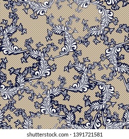 floral seamless pattern on retro background