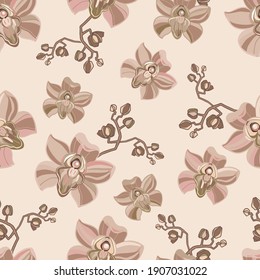 Floral seamless pattern on soft background. Seamless pattern can be used for wallpaper, pattern fills, web page background, surface textures. Vector illustration