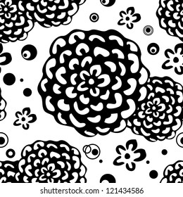 Floral seamless pattern on white background