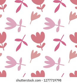 Floral Seamless Pattern on a White Background. Vector Template. 