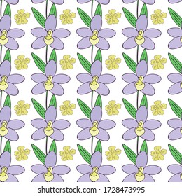 Patrón floral sin fisuras sobre un fondo blanco. Varias flores.