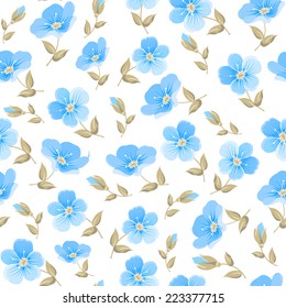 Floral seamless pattern on white background. Vector illustration.