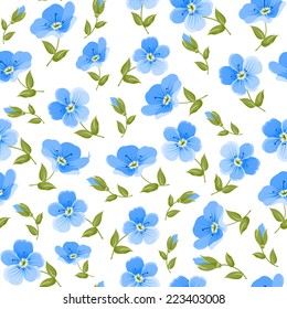 Floral seamless pattern on white background. Vector illustration.