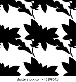 Floral seamless pattern on white background. Vector illustration.