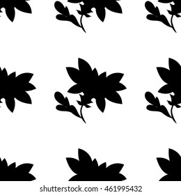 Floral seamless pattern on white background. Vector illustration.