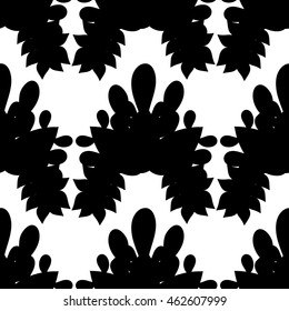 Floral seamless pattern on white background. Vector illustration.