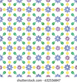Floral seamless pattern on a white background. 