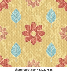  Floral seamless pattern on a yellow background. 