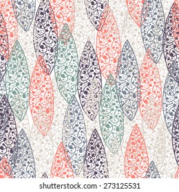 Floral seamless pattern with openwork leaves.