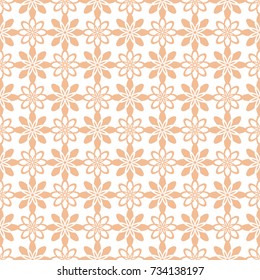 Floral seamless pattern. Orange background with flower elements for wallpapers and textile