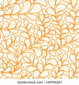 Floral seamless pattern in orange colors