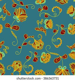 Floral seamless pattern, Oriental style, Wallpaper, background
