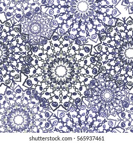 Floral seamless pattern. Oriental style. Eastern mandalas texture. Ornate abstract background. lacy ornament. Boho style, vintage, vector. Ideal for fabric, wallpaper, wrapper, background and more