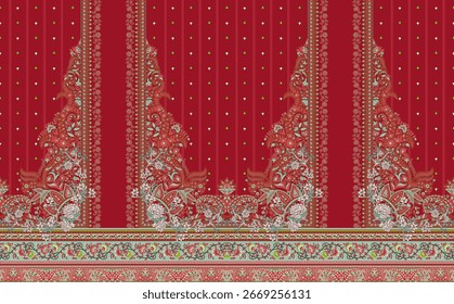 Floral Seamless padrão ornamento Vetores flores decorativas e estilo étnico Paisley ikat design digital design motivo padrão Mão bonita desenhado geométrico, floral, padrão em todos os desenhos impressão