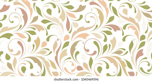 Floral seamless pattern. Ornate texture for fabric, wrapping, wallpaper and paper. Decorative print. Soft nature design.