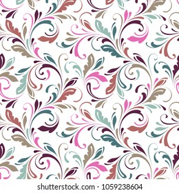 Floral seamless pattern. Ornate texture for fabric, wrapping, wallpaper and paper. Decorative print.