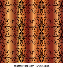 Floral seamless pattern. Ornate wallpaper. Drapery background with vintage flowers, leaves and decorative ornaments.