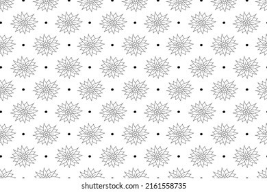 Floral seamless pattern. Outline chamomile or daisies on a white background. Endless pattern for textiles and fabrics, wrapping paper, packaging. Vector flat style. Vector illustration