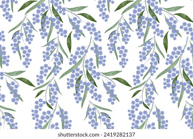 Floral seamless pattern paisley embroidery on white background. Ikat blue flower motif ethnic oriental seamless pattern traditional. Ikat style abstract vector illustration vintage design for fabric. 