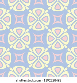 Floral seamless pattern. Pale blue background with beige and pink flower elements for wallpapers, textile and fabrics