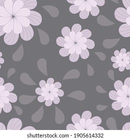 Patrón floral transparente en colores pálidos