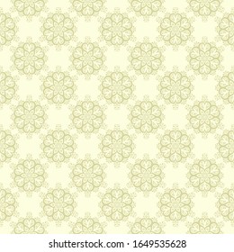 Patrón floral sin fisuras. Fondo verde pálido con diseño floral. Ilustración del vector