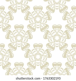 Patrón floral sin fisuras. Flores verdes de oliva pálida de fondo blanco. Ilustración del vector
