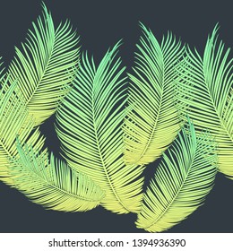 Floral seamless pattern. Palm branch ink sketch. Fashion floral print for a business card, banner, poster, wrapping, fabric, notebook, invitation. Vector illustration for your template design