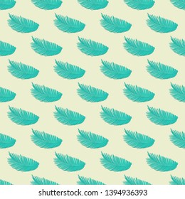 Floral seamless pattern. Palm branch ink sketch. Fashion floral print for a business card, banner, poster, wrapping, fabric, notebook, invitation. Vector illustration for your template design