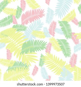 Floral seamless pattern. Palm branch ink sketch. Fashion floral print for a business card, banner, poster, wrapping, fabric, notebook, invitation. Vector