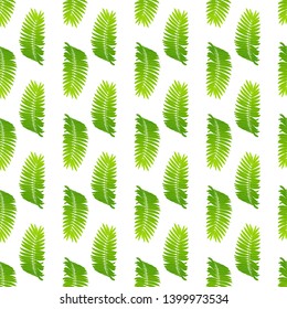 Floral seamless pattern. Palm branch ink sketch. Fashion floral print for a business card, banner, poster, wrapping, fabric, notebook, invitation. Vector