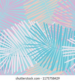 Floral seamless pattern with palm leafs.