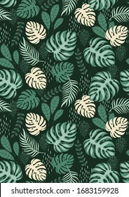 Floral seamless pattern, pastel color vector illustration.
