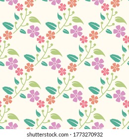 floral seamless pattern with pastel color