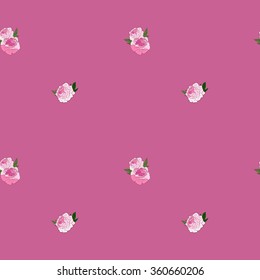 Floral Seamless Pattern. Peonies on Pink  Background.