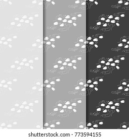 Floral seamless pattern petals flying in the wind
