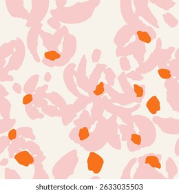 Padrão floral sem emenda com flores rosa. Plano de fundo do vetor, design, impressão