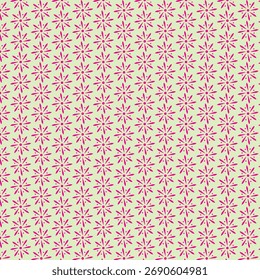 Floral Seamless Pattern with Pink Flowers on Light Green Background