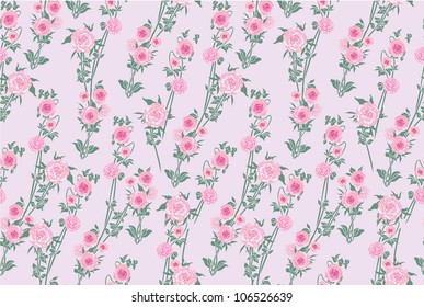 Floral seamless pattern with pink rose, Flower background. Flourish summer texture