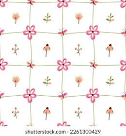 Floral seamless pattern in pink and viva magenta colours. For surface or textile design, covers, wallpapers, print. Spring holidays, wedding or birthday cards, mother day greeting