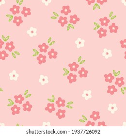 Floral sin costuras con flores de color rosa y blanco en el fondo de la luz. Perfecto para papel de pared, papel de regalo, tarjetas de felicitación, vacaciones de primavera y verano