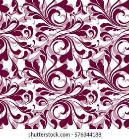 Floral seamless pattern. Plant background for fabric, Wallpaper, paper. Purple color. 