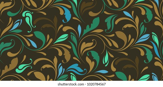 Floral seamless pattern. Plant texture for fabric, wrapping, wallpaper and paper. Decorative print.