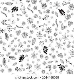 Floral seamless pattern. Plant texture for fabric, wrapping, wallpaper and paper. Decorative print.